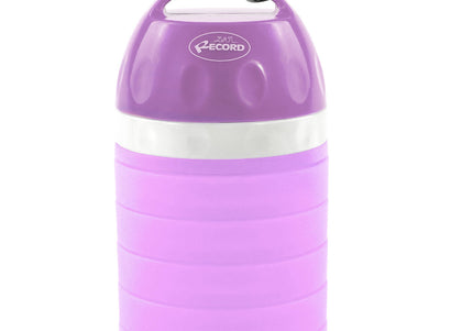 Record Drop Collapsible Water Bottle 600ml – Lightweight Foldable Design, Purple Color