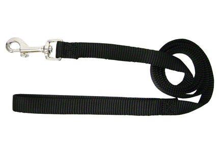 Hamilton Single Thick Leash – Black Nylon, 19mm Wide, 122cm Long, Durable Short Design