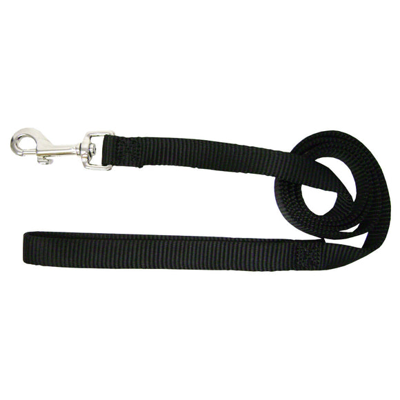 Hamilton Single Thick Leash – Black Nylon, 19mm Wide, 122cm Long, Durable Short Design