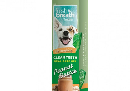 TropiClean Fresh Breath Clean Teeth Gel – Peanut Butter Scent, 59ml, Fast-Acting Oral Hygiene