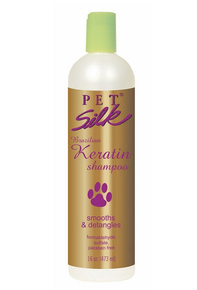 Pet Silk Brazilian Keratin Shampoo – Moisturizing Smoothing Formula with Silk, 1:16 Concentrate, 473ml