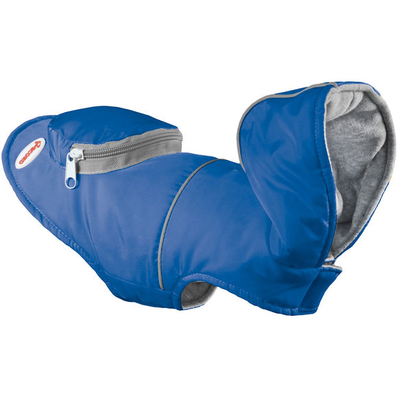 Record Alpine Coat Sports Dog Jacket with Hood and Pocket, Blue, 25cm Length
