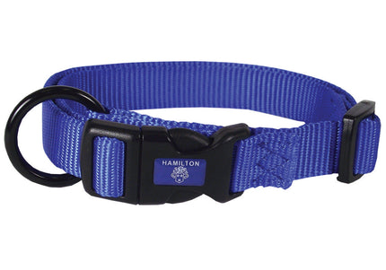 Hamilton Classic Adjustable Nylon Collar 25mm – Smooth Fit, Durable Black Design for Medium and Large Breeds