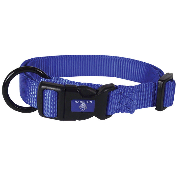 Hamilton Classic Adjustable Nylon Collar 25mm – Smooth Fit, Durable Black Design for Medium and Large Breeds