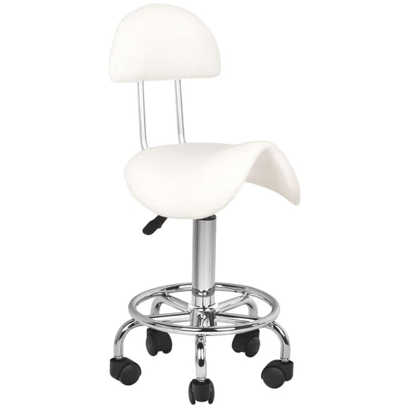 Activ 6001 White Grooming Stool – Ergonomic Contoured Seat and Backrest, Comfortable Design