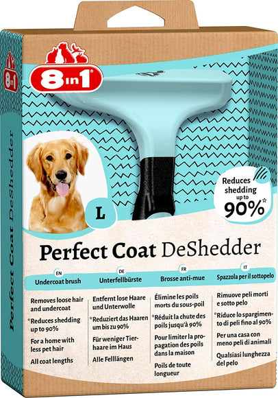 8in1 Perfect Coat DeShedder L – Large Size Undercoat Remover with Ergonomic Grip