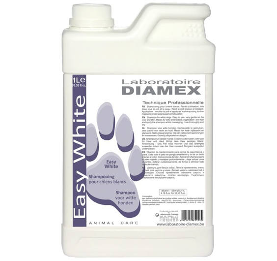 Diamex Easy White Shampoo – Mild Concentrate with Wheat Proteins and Coconut Oil, 1L