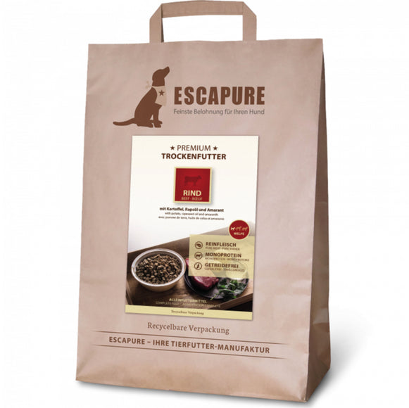 Escapure Premium Puppy Rind – Oven-Baked High Quality Beef Puppy Food, 4kg Bag