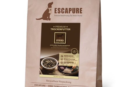 Escapure Premium Pferd Oven-Baked Dog Food – High-Quality Horse Meat, 4kg Bag