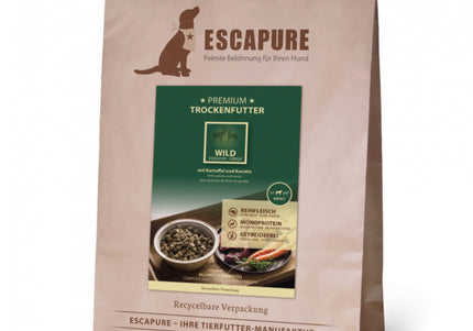Escapure Premium Wild Adult Dog Food – Oven-Baked Game Recipe, High-Quality 4kg Bag