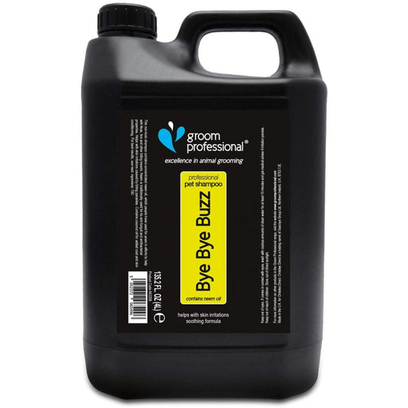 Groom Professional Bye Bye Buzz Shampoo – Insect-Repellent Formula, 4L, Gentle Cleansing Action
