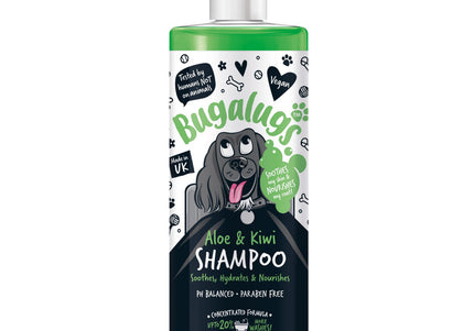 Bugalugs Aloe & Kiwi Shampoo – Soothing Moisturizing Concentrate, 1:10 Dilution, 500ml Bottle