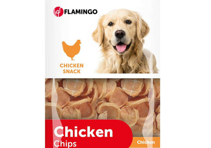 Flamingo Chick'N Chips Chicken Rings – Tasty Natural Dog Treats, 85g Resealable Pack