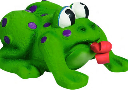 Flamingo Latex Frog Dog Toy – Durable Rubber Squeaker, 11cm, Fun Playtime Design