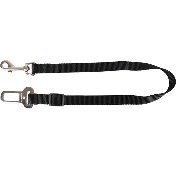 Flamingo Kura Car Safety Belt – Black Nylon Medium Leash, Secure Travel Accessory