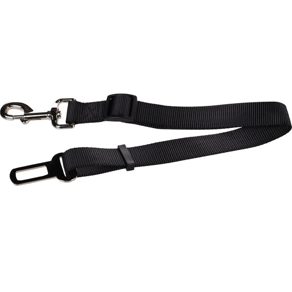 Flamingo Kura Car Safety Belt – Black Nylon Medium Leash, Secure Travel Accessory