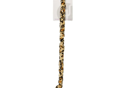 Flamingo Cat Dangler Toy – Leopard-Print Strap with Bell and Feathers, Interactive Play