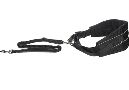 Flamingo CaniCross Jogging Leash – Cushioned Running Leash with Wide Adjustable Belt, Black