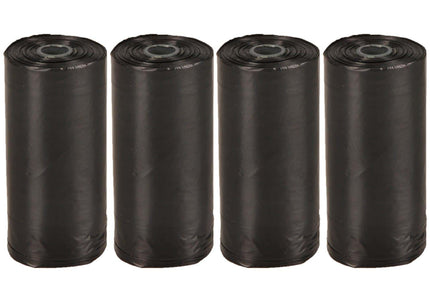 Flamingo Black Poop Bags – Set of 4 Rolls, Durable Leak-Resistant Design