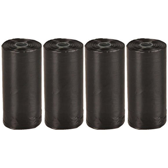 Flamingo Black Poop Bags – Set of 4 Rolls, Durable Leak-Resistant Design