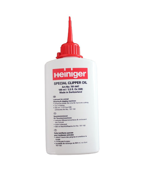 Heiniger Special Clipper Oil – Blade Maintenance Formula, 100ml Bottle for Smooth Operation