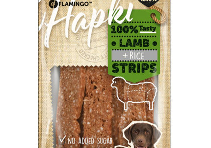 Flamingo Lamb'N Rice Strips 85g – Mono-Protein Lamb and Rice Dog Treats, Hypoallergenic Recipe