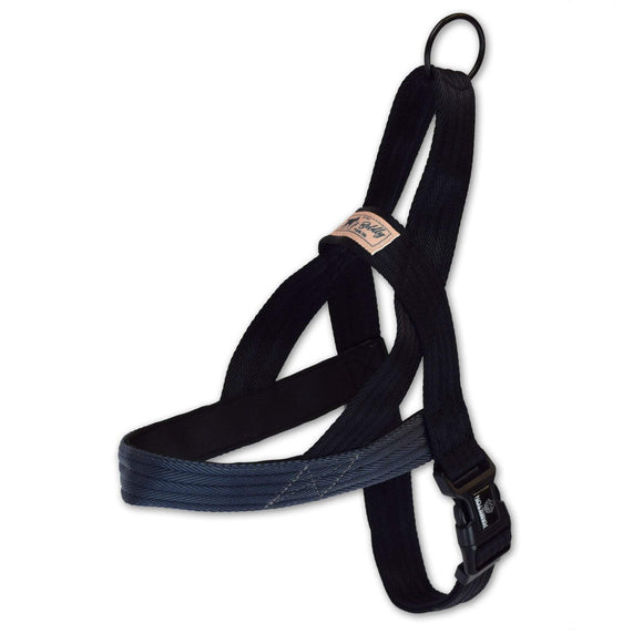 Hamilton Go Boldly Norwegian Dog Harness – Soft Black Nylon, Small Size, Comfortable Fit