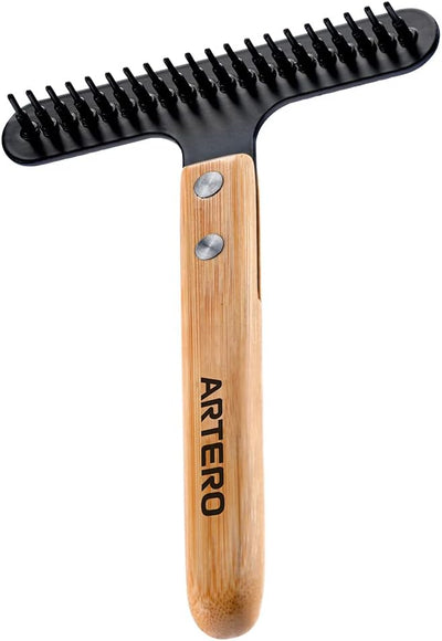 Artero Nature Rex Rake Bamboo Currycomb – Eco-Friendly Grooming Tool for Loose Hair Removal