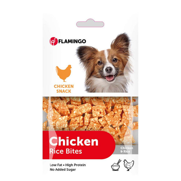 Flamingo Chicken Rice Bites 85g – Soft Training Treats with Real Chicken and Rice