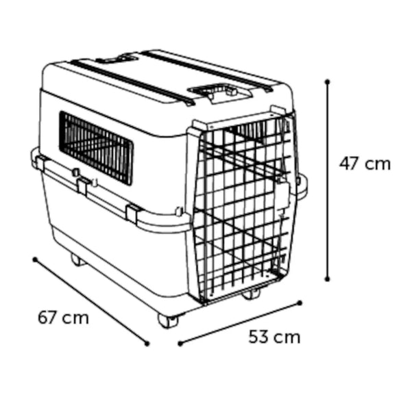 Flamingo Nomad IATA Transport Box M – Secure Plastic Carrier, Ventilated, Up to 18kg