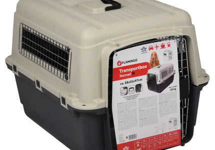 Flamingo Nomad IATA Transport Box M – Secure Plastic Carrier, Ventilated, Up to 18kg