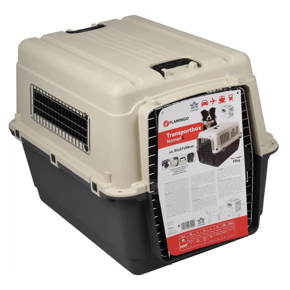 Flamingo Nomad IATA Transport Box L – Large Dog Carrier with Wheels, Durable Design up to 25kg