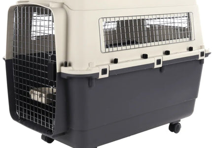 Flamingo Nomad IATA XL Pet Transport Box – Sturdy Carrier with Wheels, Holds up to 38kg