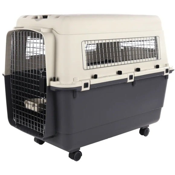 Flamingo Nomad IATA XL Pet Transport Box – Sturdy Carrier with Wheels, Holds up to 38kg