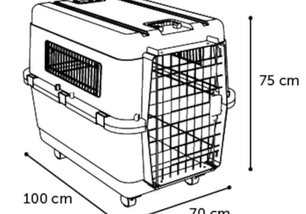 Flamingo Nomad IATA XXL Transport Box – Extra-Large Dog Carrier with Wheels, Up to 50kg