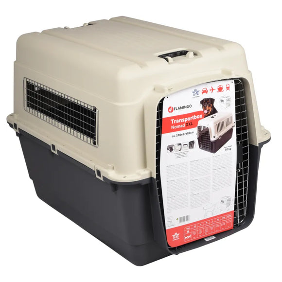 Flamingo Nomad IATA XXL Transport Box – Extra-Large Dog Carrier with Wheels, Up to 50kg