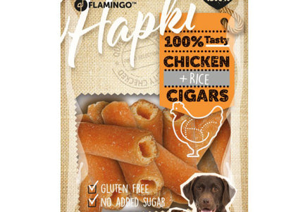 Flamingo Hapki Chicken Rice Cigars 85g – Aromatic Rolled Dog Treats with Chicken and Rice