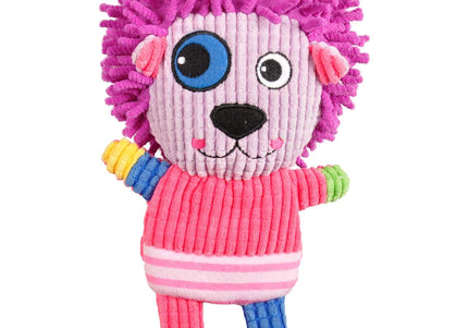 Flamingo Corduroy Lion Plush Toy 24cm – Soft Squeaker, Durable Corduroy Fabric
