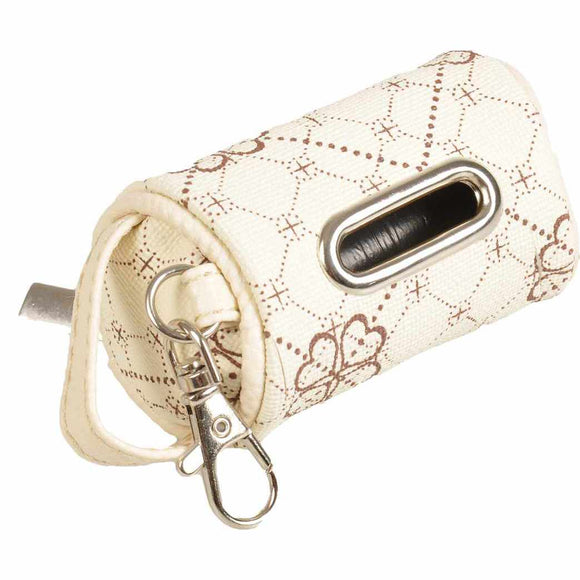 Flamingo Vito Poop Bag Holder White – Chic Dispenser with Starter Roll, Stylish and Compact