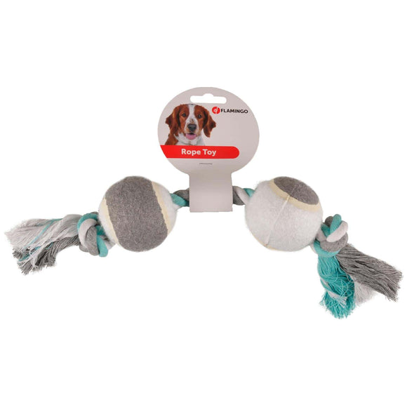 Flamingo Rope Duotennis Toy – Mint Tennis Balls with Durable Rope, Interactive Play