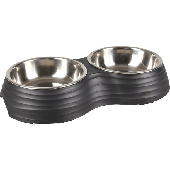 Flamingo Aschau Double Bowl – Stainless Steel Twin Feeding Bowls, Small Size, Easy-Clean Design