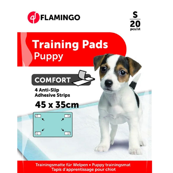Flamingo Training Pads Comfort M – Hygienic Adhesive Pads, 20 Pack, Leak-Resistant Design