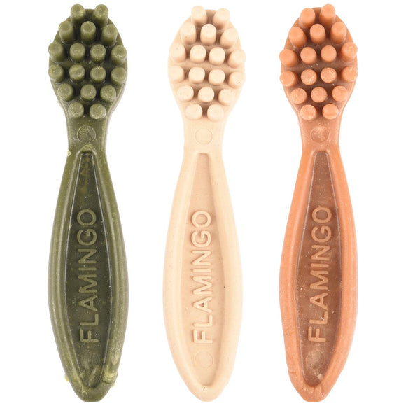 Flamingo Veggie Snacks – Toothbrush-Shaped Chews, 12.5cm, Plant-Based, Promotes Dental Health