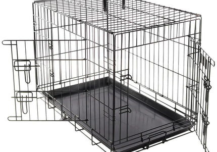 Flamingo Ebo Black Metal Dog Cage – Medium Size, Sturdy and Secure Design, 47x77x55cm