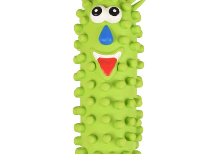 Flamingo Latex Worm Toy 22cm – Spiked Teether with Squeaker, Durable Purple Design
