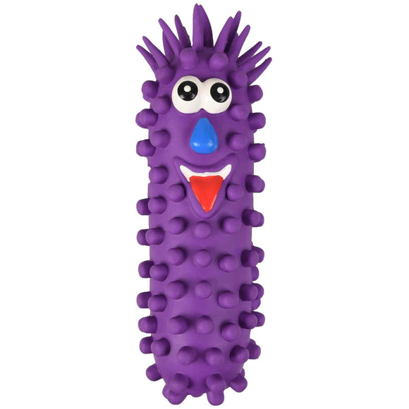 Flamingo Latex Worm Toy 22cm – Spiked Teether with Squeaker, Durable Purple Design