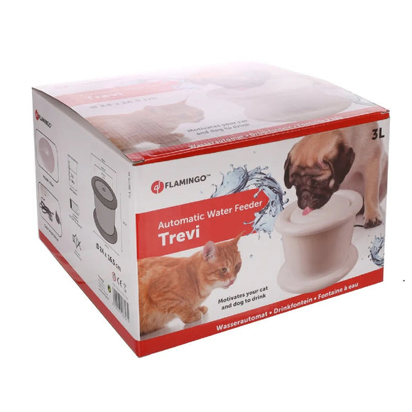 Flamingo Trevi Automatic Water Feeder 3L – Large Capacity Pet Hydration Dispenser, Spill-Resistant Design