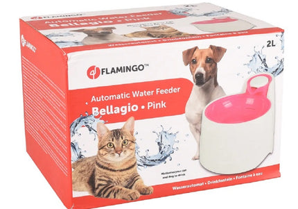 Flamingo Bellagio Automatic Water Feeder 2L – Quiet Blue Pet Fountain with Continuous Flow
