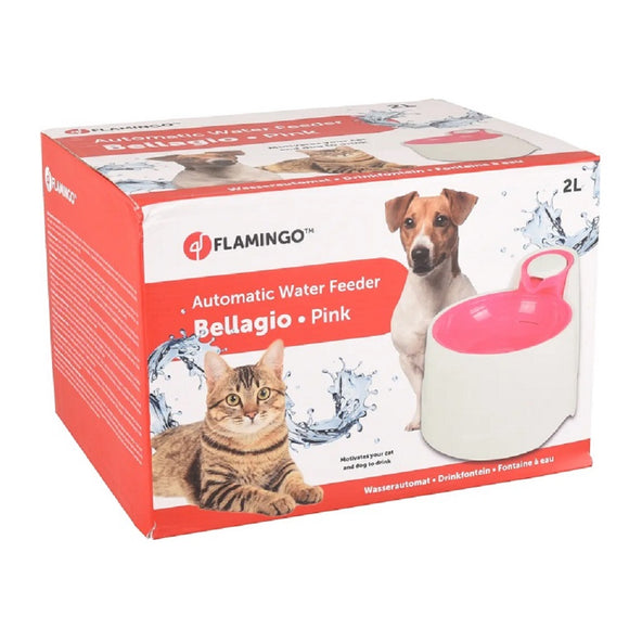 Flamingo Bellagio Automatic Water Feeder 2L – Quiet Blue Pet Fountain with Continuous Flow