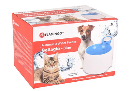 Flamingo Bellagio Automatic Water Feeder 2L – Quiet Blue Pet Fountain with Continuous Flow